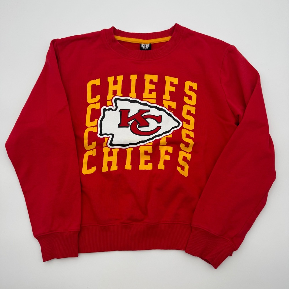 NFL Team Apparel Kansas City Chiefs Red Graphic Crewneck Sweatshirt Womens M